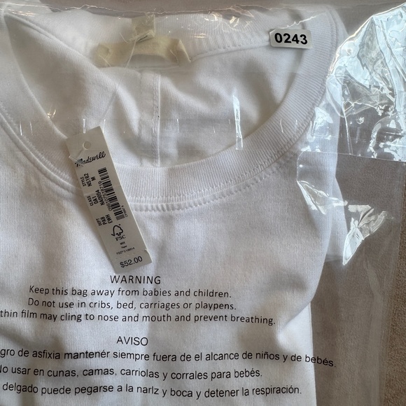Madewell Cotton Relaxed Oversized Tee • size medium • NS162 • NWT • eyelet white - Picture 13 of 13